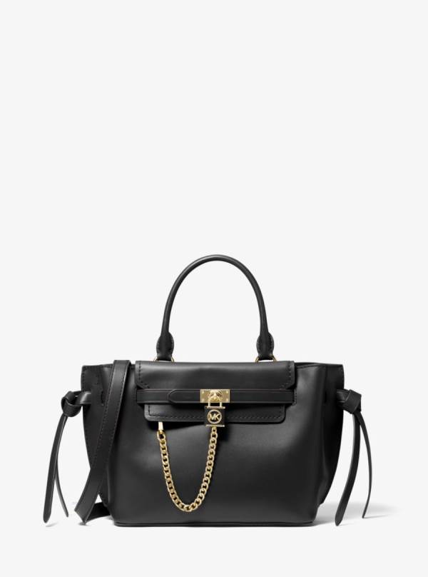 Damske Satchel Taske Michael Kors Hamilton Legacy Small Leather Belted Čierne - Kabelky Michael Kors Slevy | XVUYJ-2156